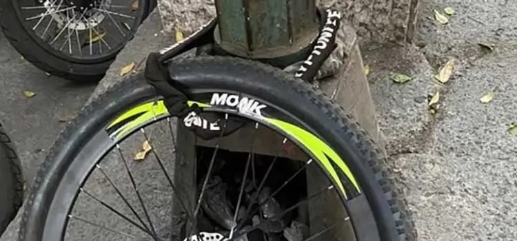 Amarró su bici a un poste para que no se la robaran