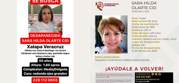 Hallan cadáver de Sara Hilda Olarte en Xalapa; detienen a los presuntos responsables