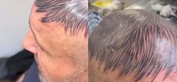 Se tatuó la cabeza para disimular su calvicie
