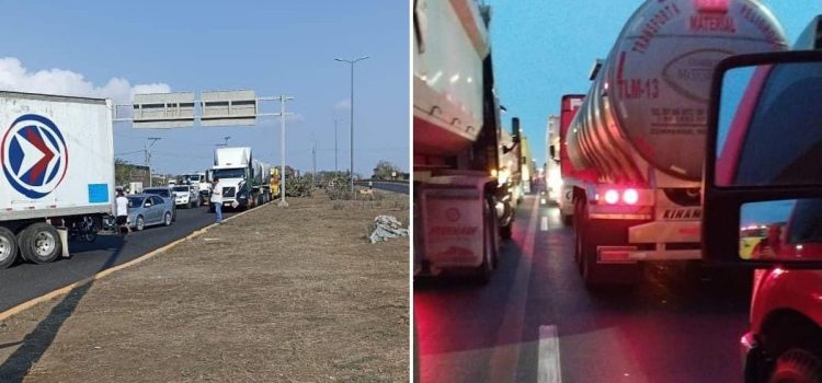 Bloqueo de transportistas en Puerto de Veracruz cumple 30 horas