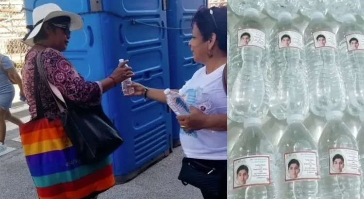 Con fotos en botellas de agua buscan a su desaparecido en el Carnaval de Veracruz