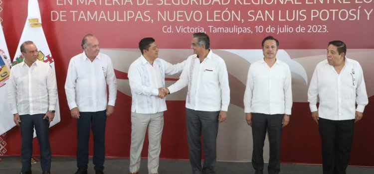 Tamaulipas, San Luis Potosí, Veracruz y Nuevo León, firman convenio de seguridad