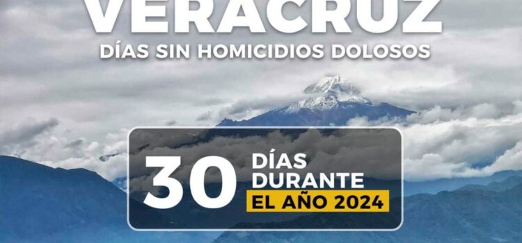 Presume Cuitláhuac 30 días sin homicidios dolosos en Veracruz