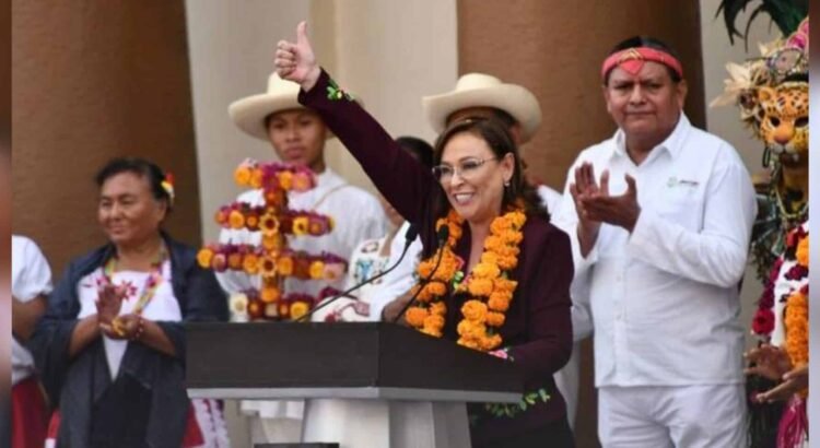 Gobernadora de Veracruz da su primer mensaje al pueblo; recibe bastón de mando
