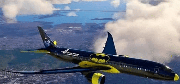 Presentan avión comercial con temática de Batman Presentan avión comercial con temática de Batman