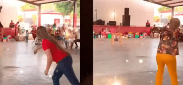 Mamás demostraron su puntería en concurso de “lanzamiento de chancla”
