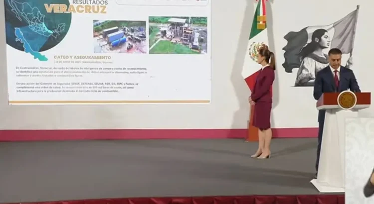 García Harfuch destaca aseguramiento de refinería clandestina en Coatzacoalcos