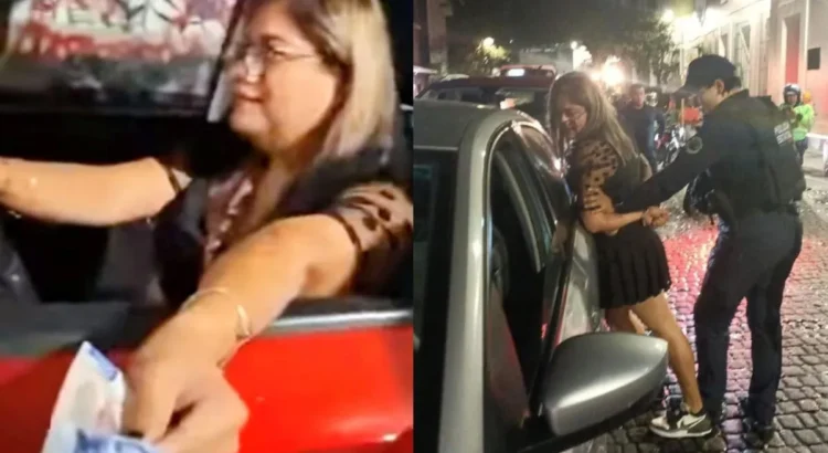 “Lady CEJUM” en Xalapa; chocó varios autos ebria e intentó sobornar a la policía