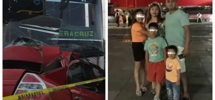 Cinco muertos, entre ellos tres menores, en accidente carretero en Veracruz