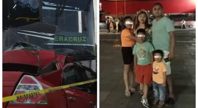 Cinco muertos, entre ellos tres menores, en accidente carretero en Veracruz